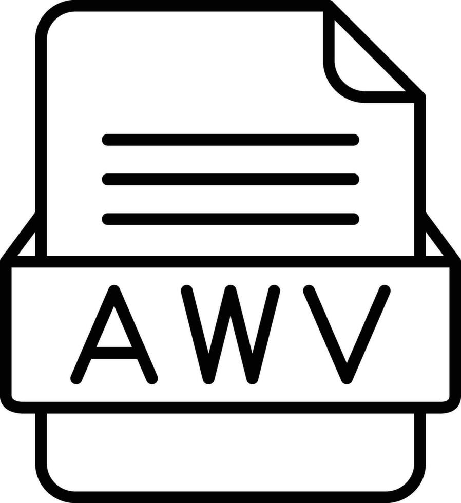 AWV File Format Line Icon vector