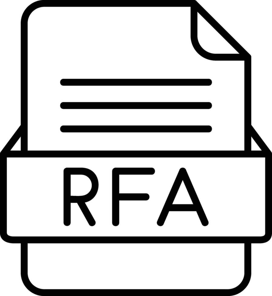 RFA File Format Line Icon vector