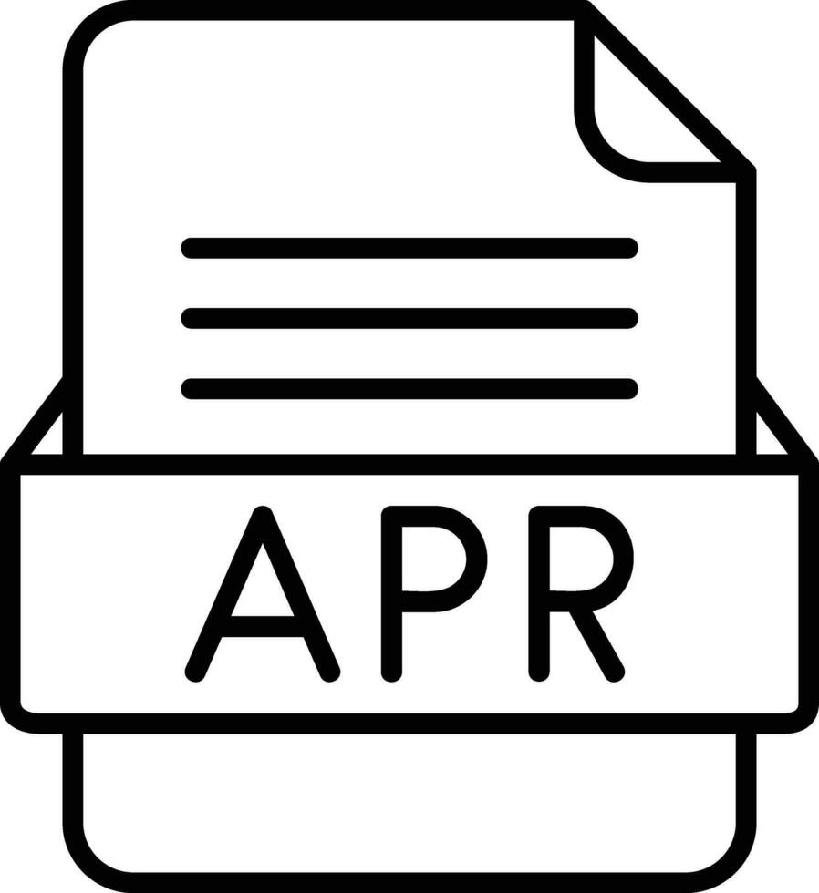 APR File Format Line Icon vector