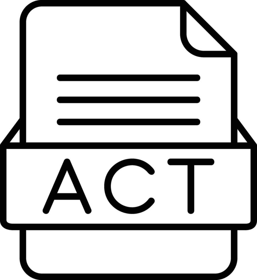 ACT File Format Line Icon vector