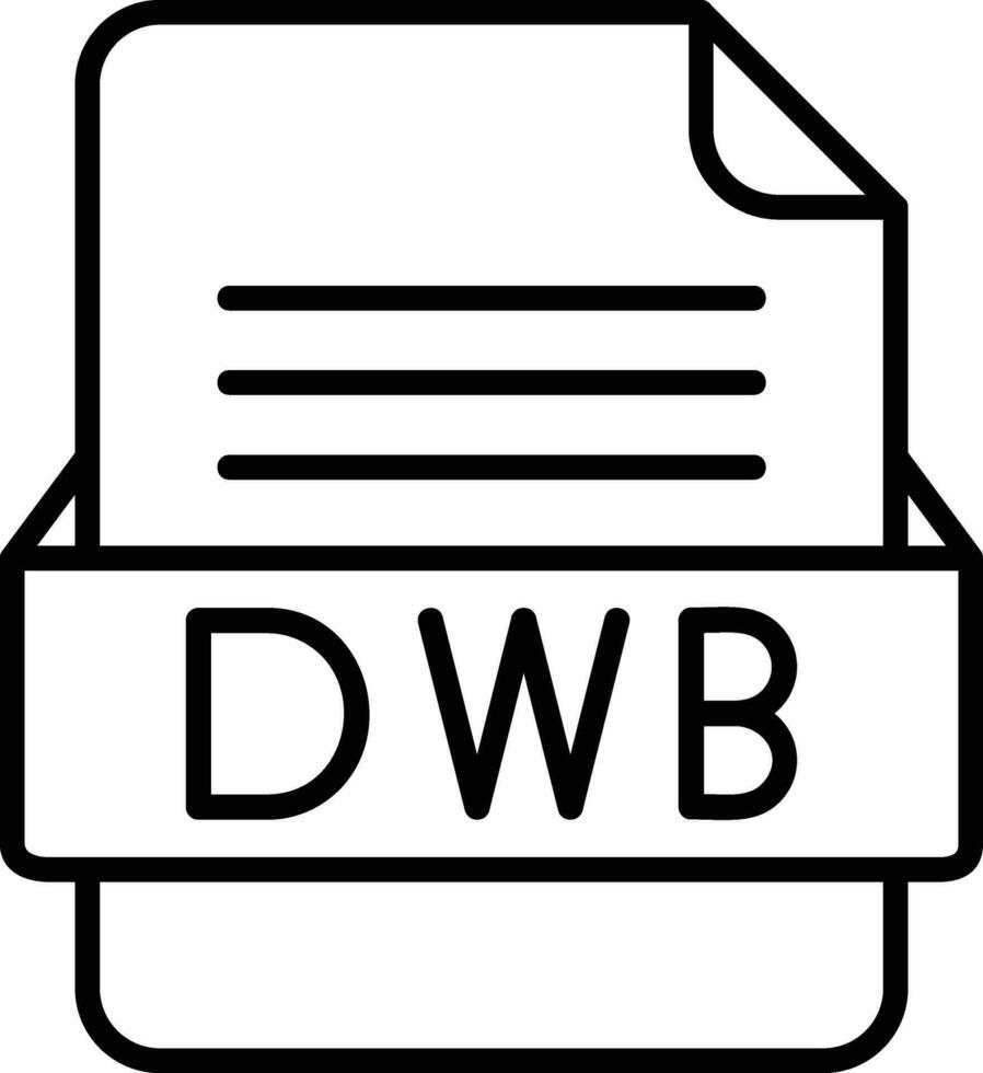 dwb archivo formato línea icono vector