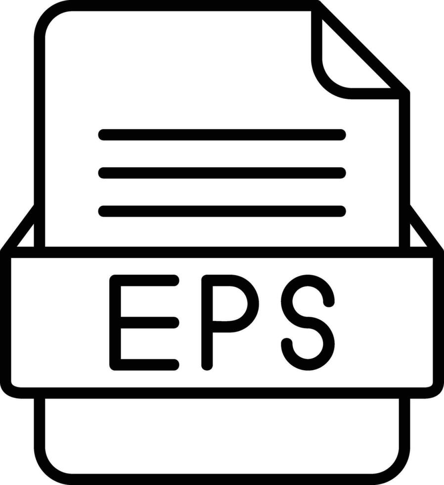 EPS File Format Line Icon vector