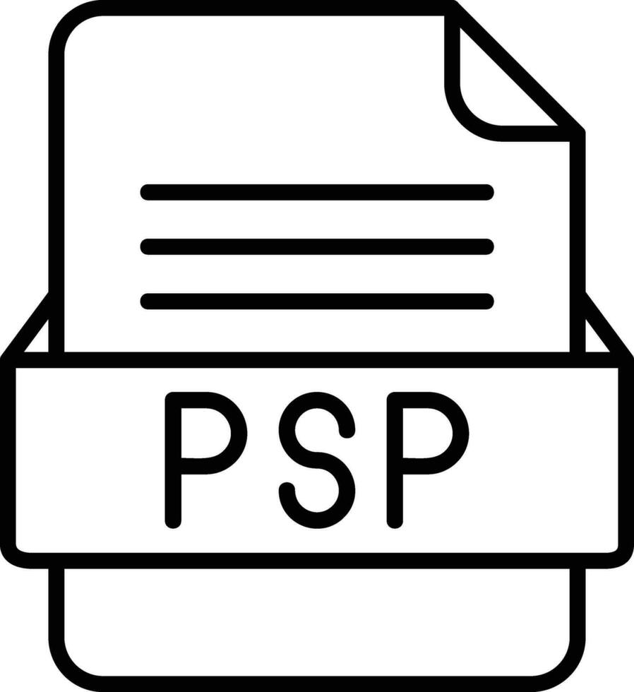 PSP File Format Line Icon vector