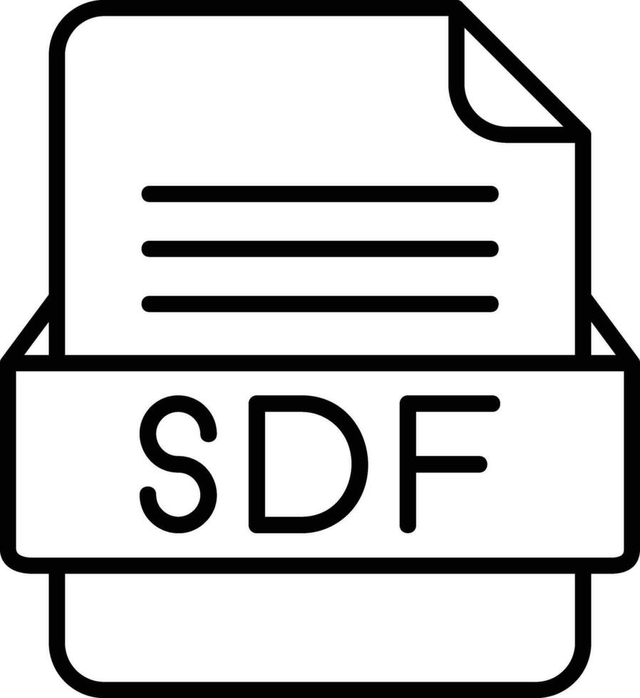 sdf archivo formato línea icono vector