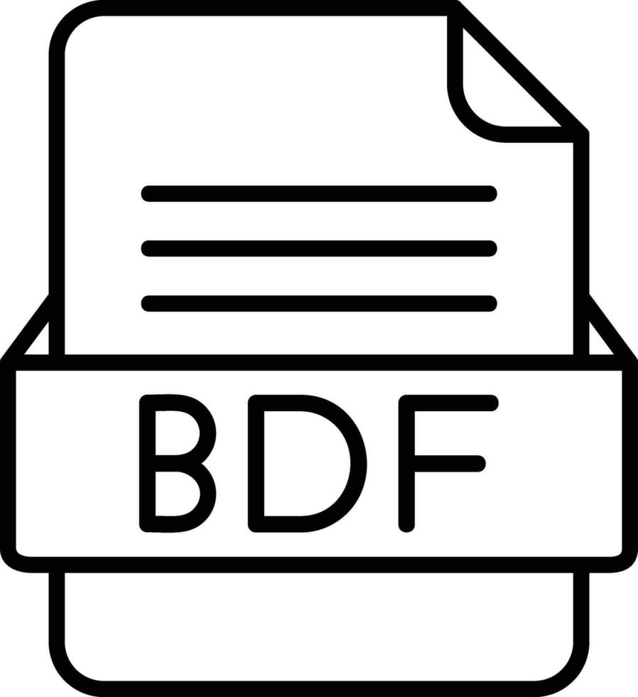 BDF File Format Line Icon vector