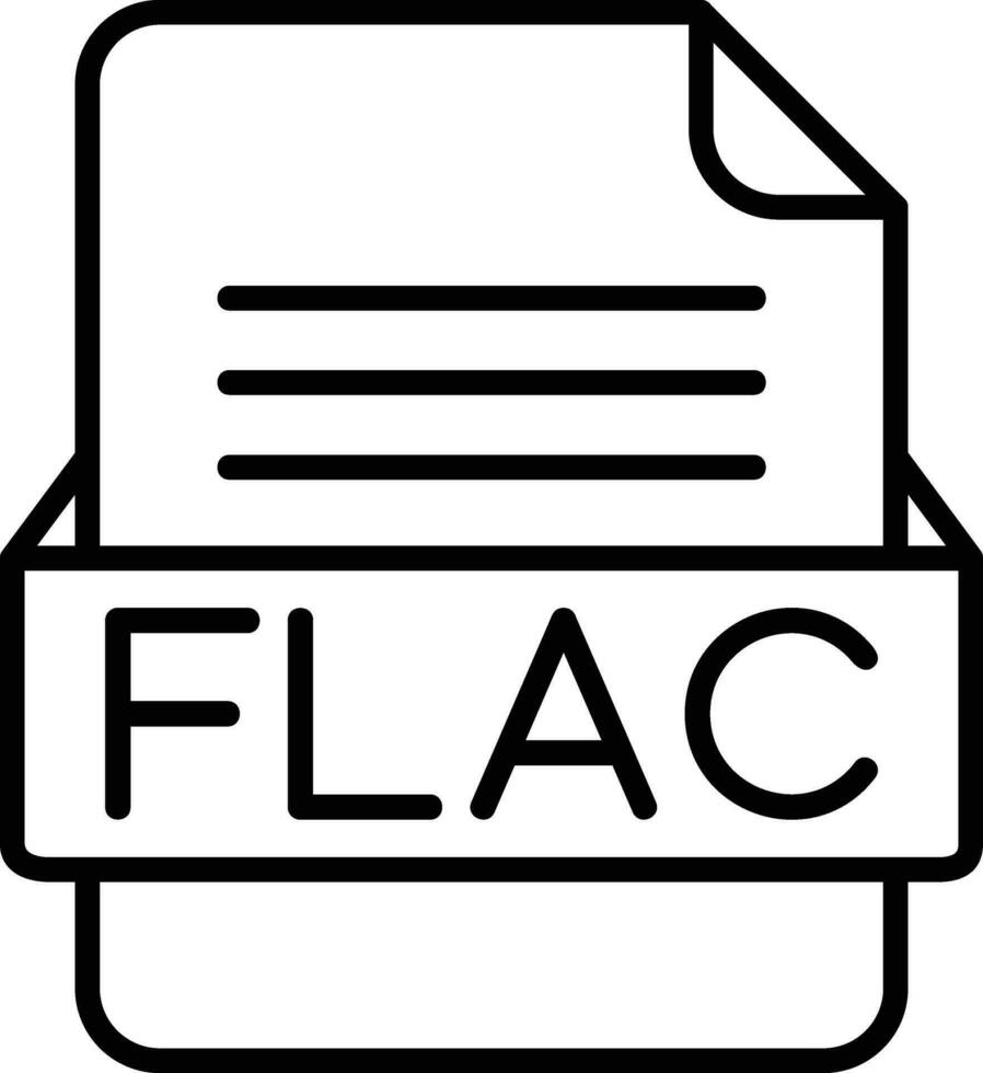 flac archivo formato línea icono vector