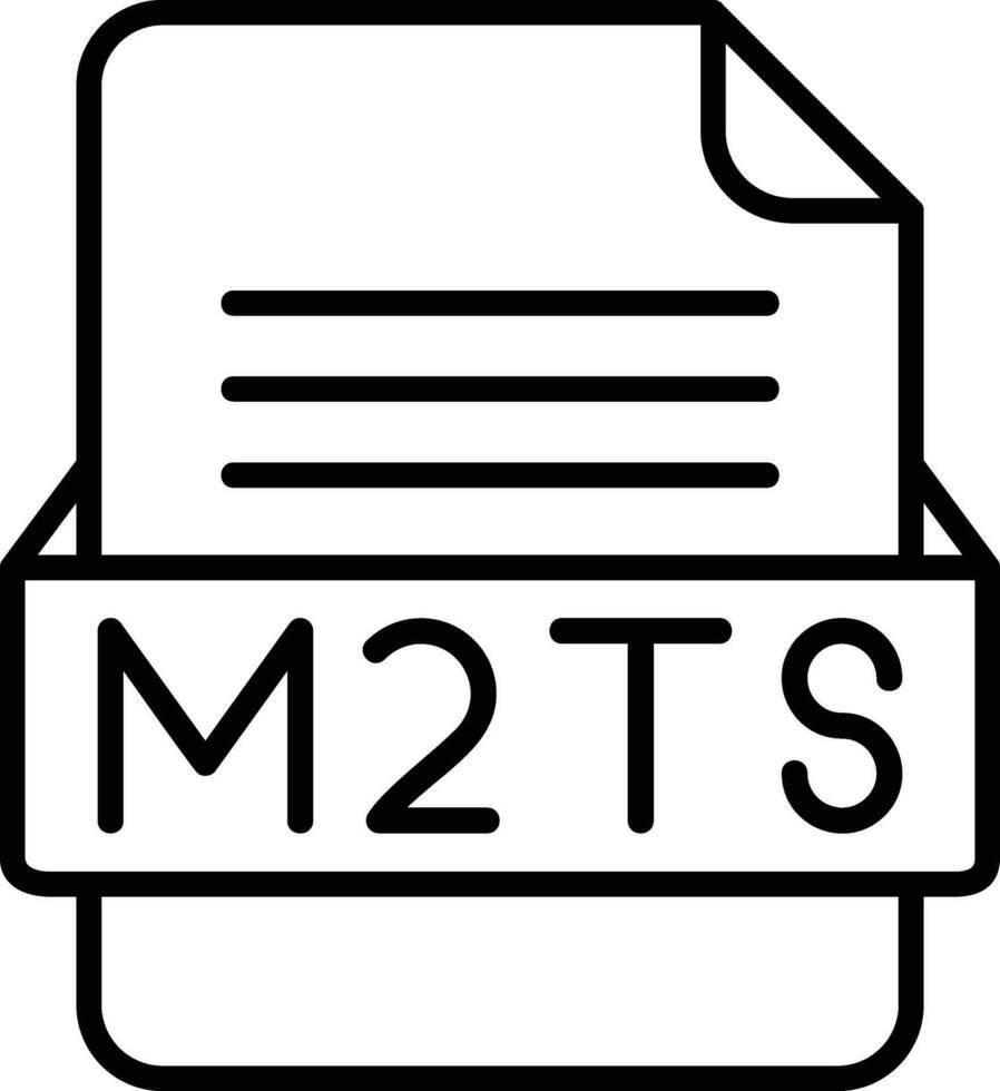 m2ts archivo formato línea icono vector