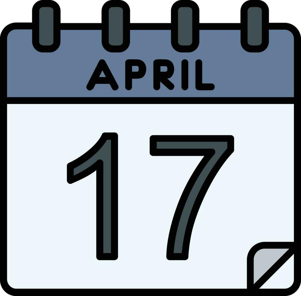 17 abril glifo icono vector