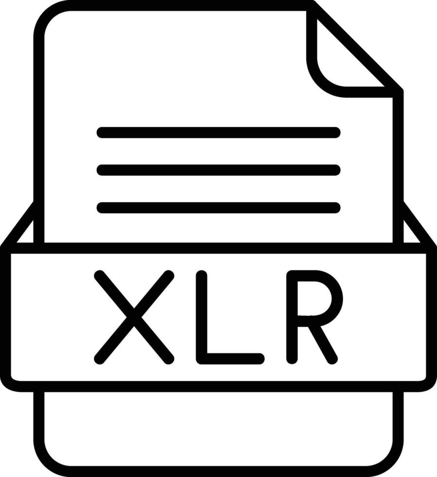 XLR File Format Line Icon vector