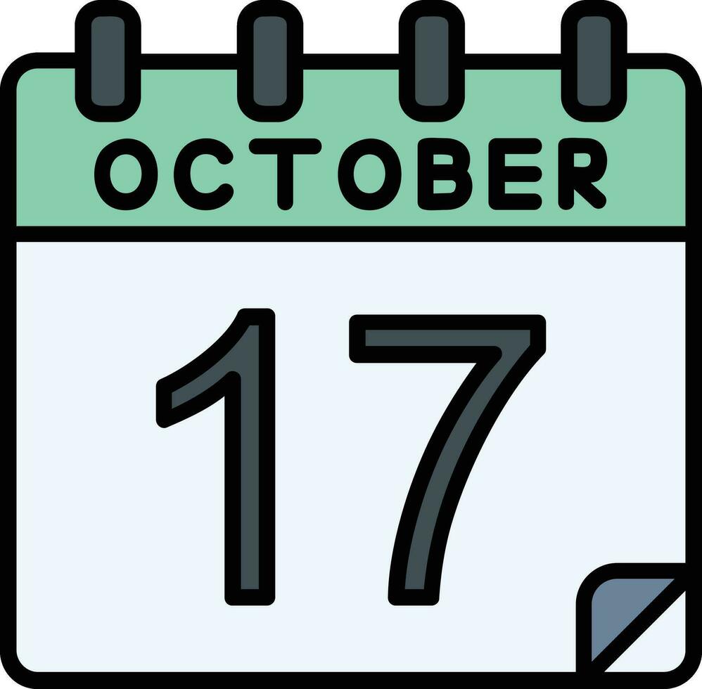 17 October Filled Icon vector