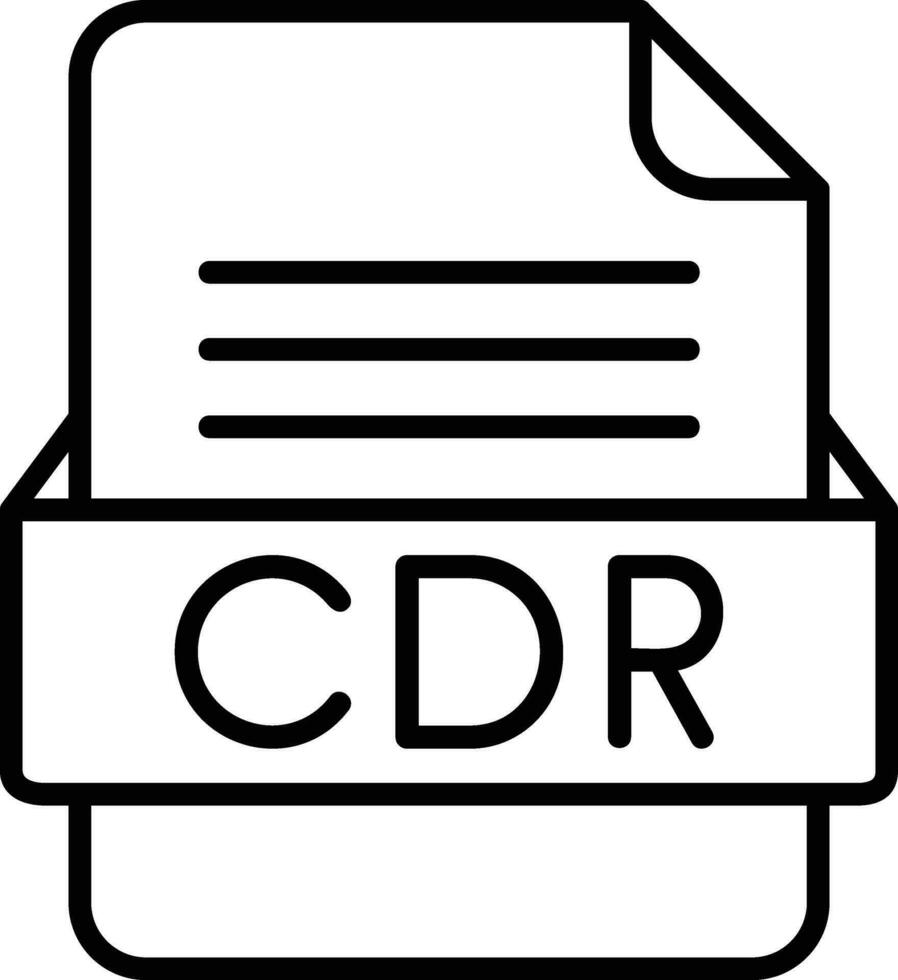 cdr archivo formato línea icono vector