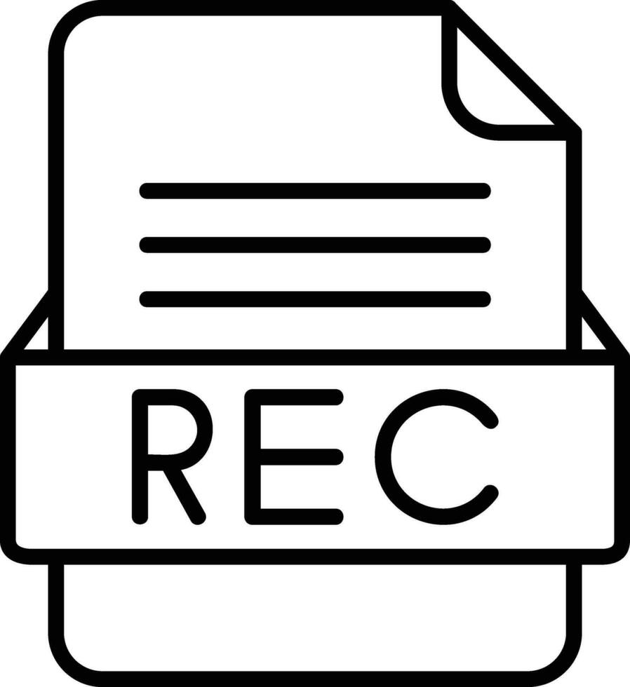 REC File Format Line Icon vector