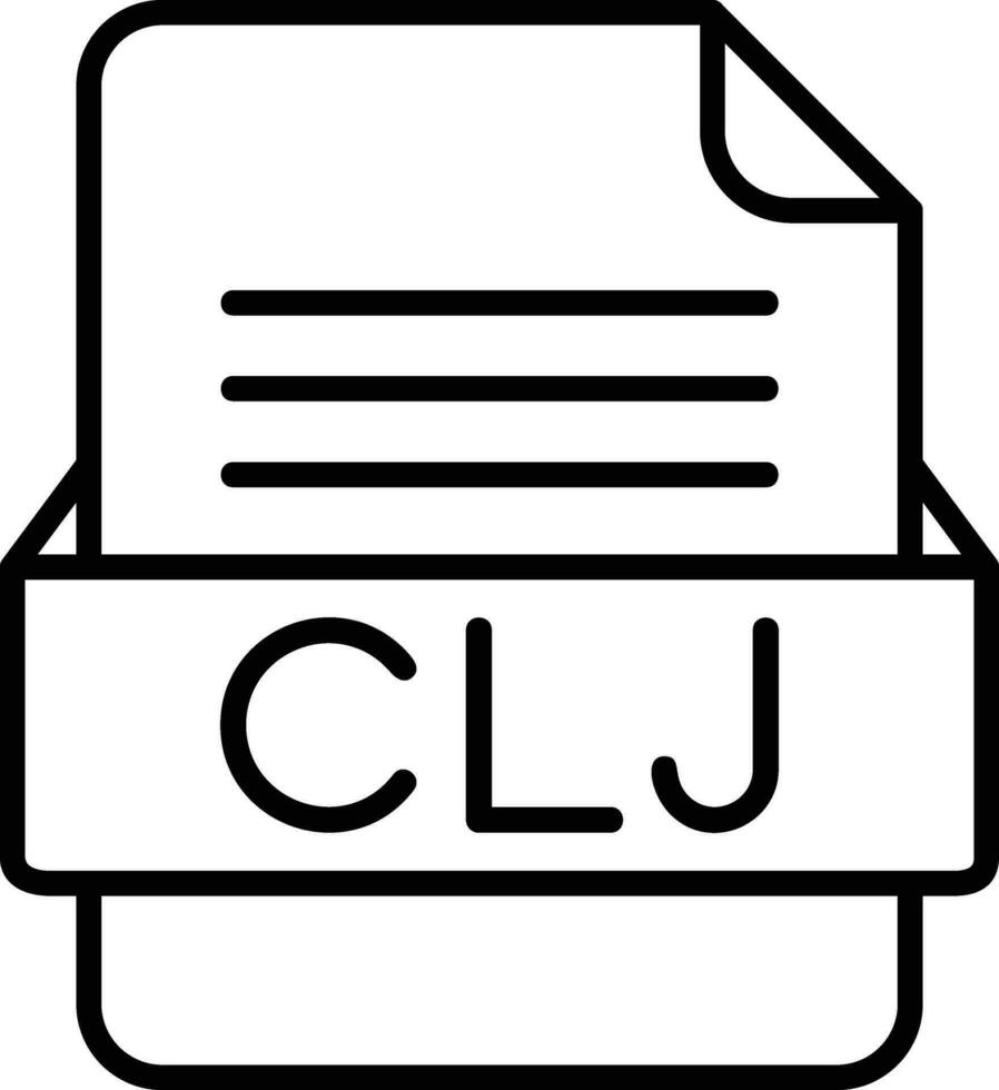 clj archivo formato línea icono vector