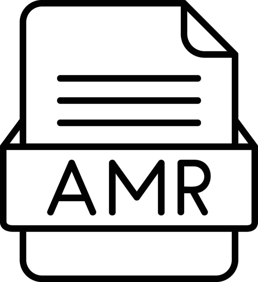 AMR File Format Line Icon vector