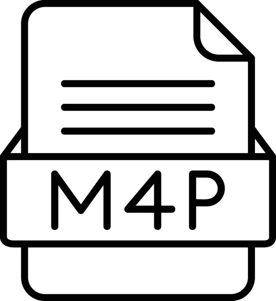 m4p archivo formato línea icono vector