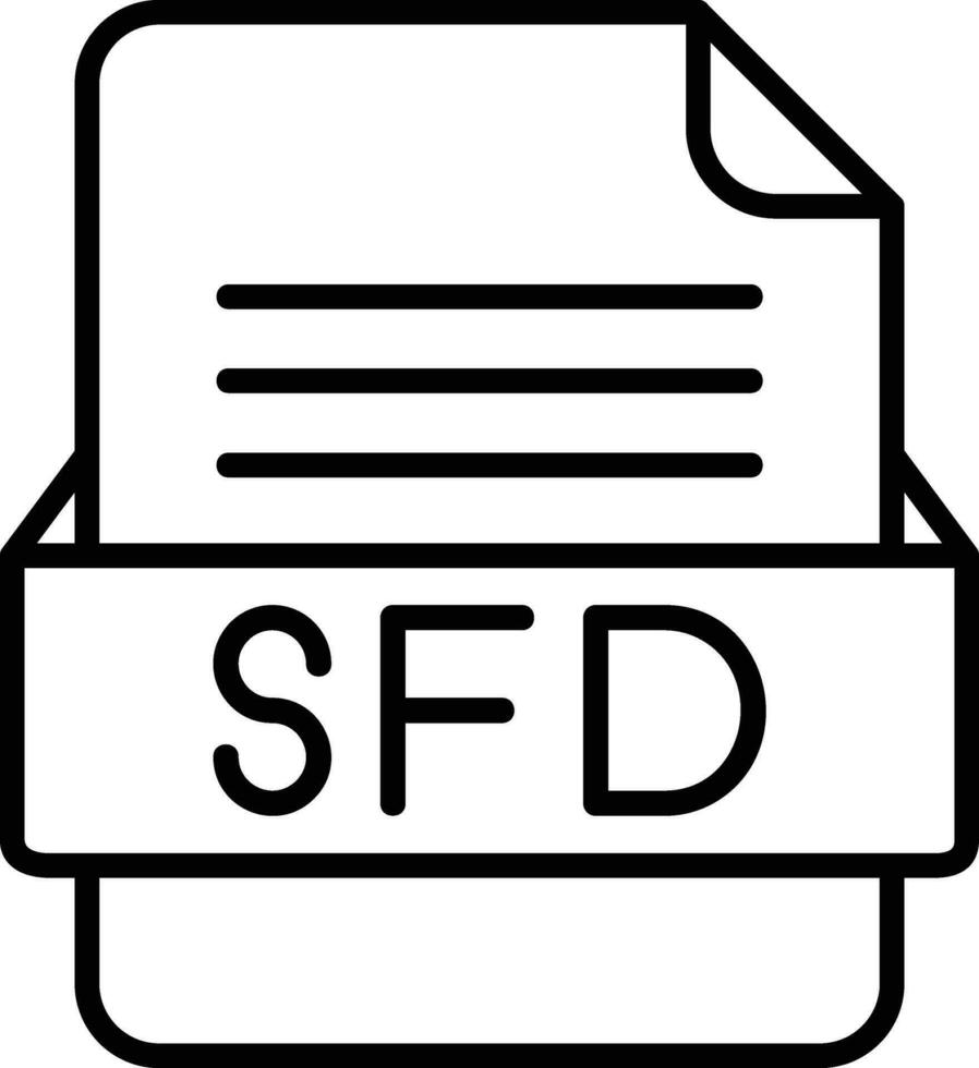 sfd archivo formato línea icono vector