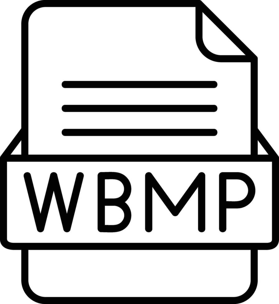 wbmp archivo formato línea icono vector