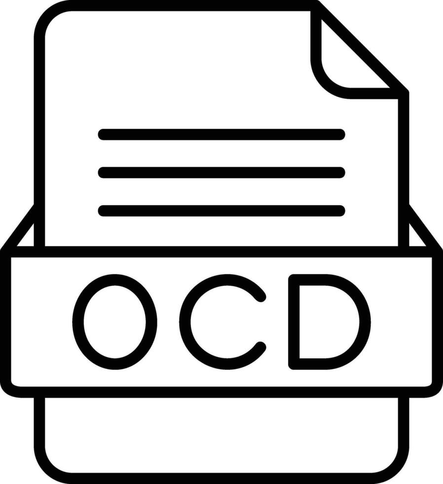 ocd archivo formato línea icono vector