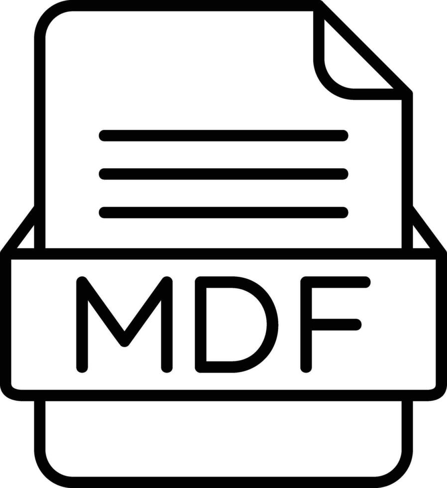 MDF File Format Line Icon vector