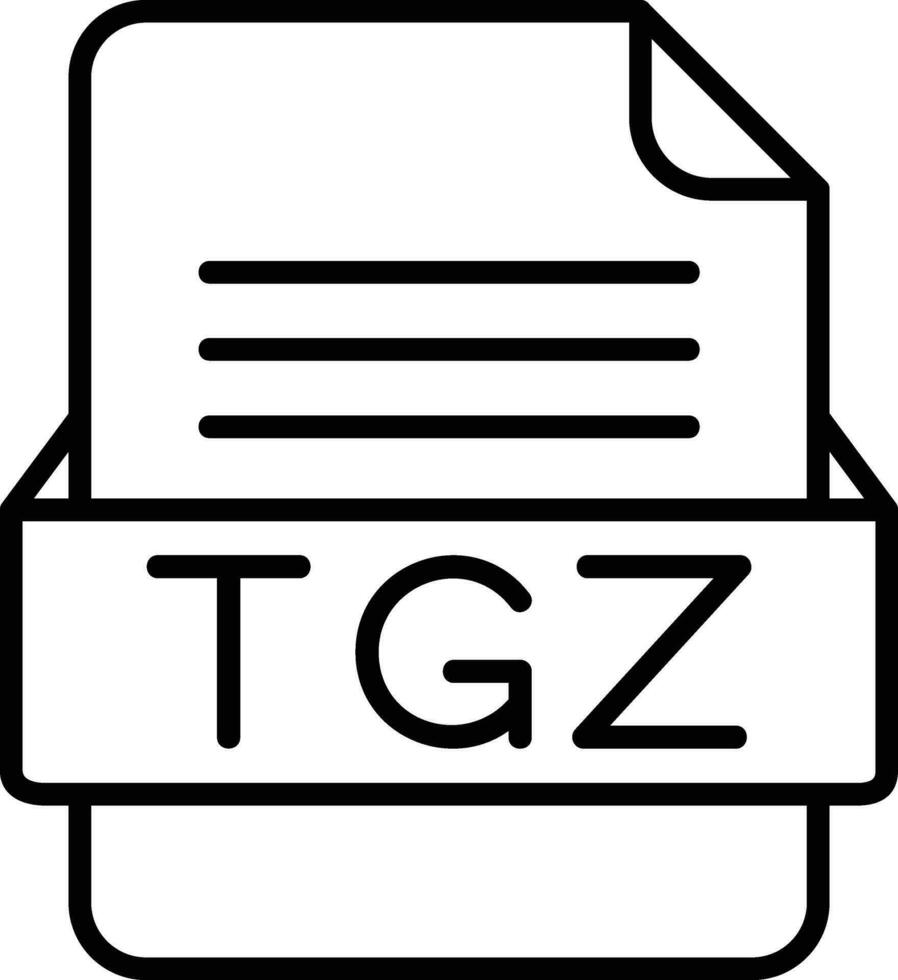 tgz archivo formato línea icono vector