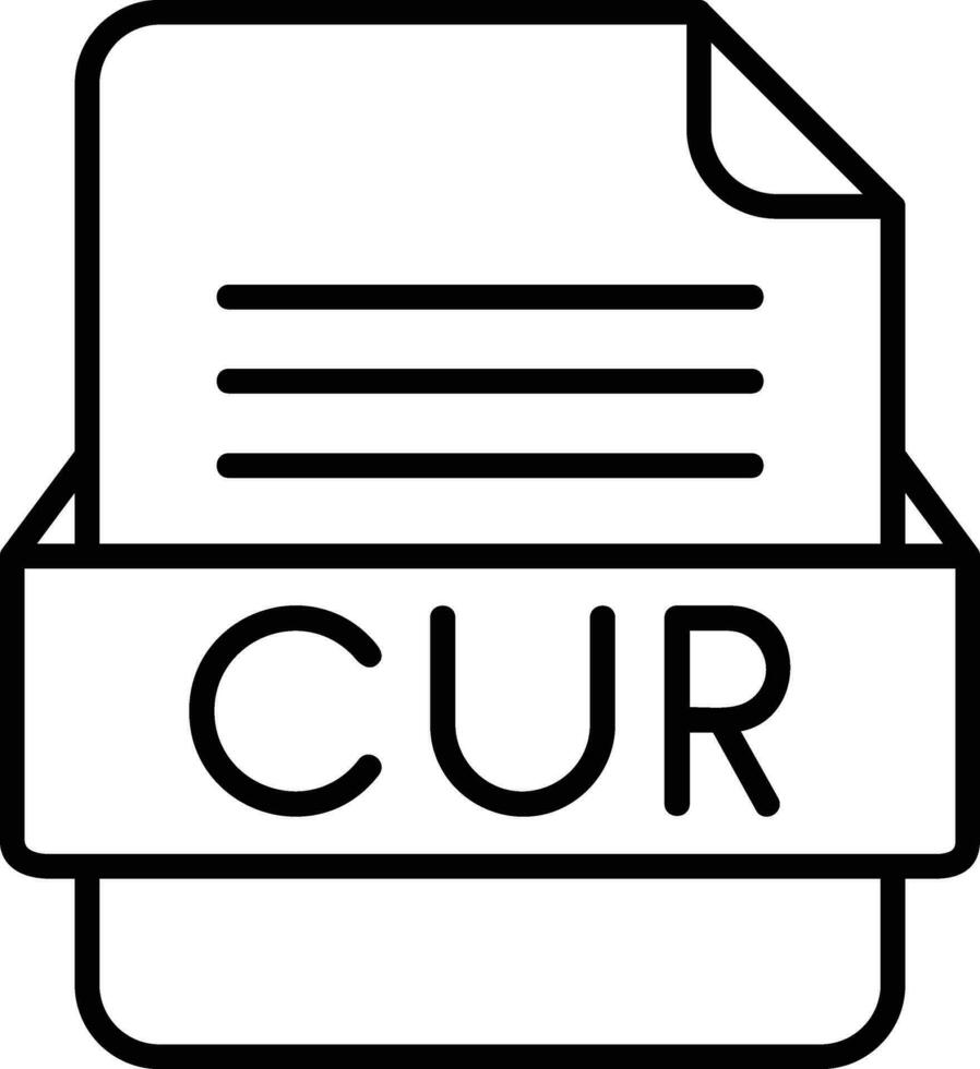 CUR File Format Line Icon vector