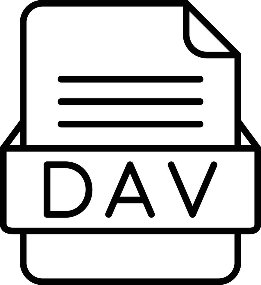 DAV File Format Line Icon vector