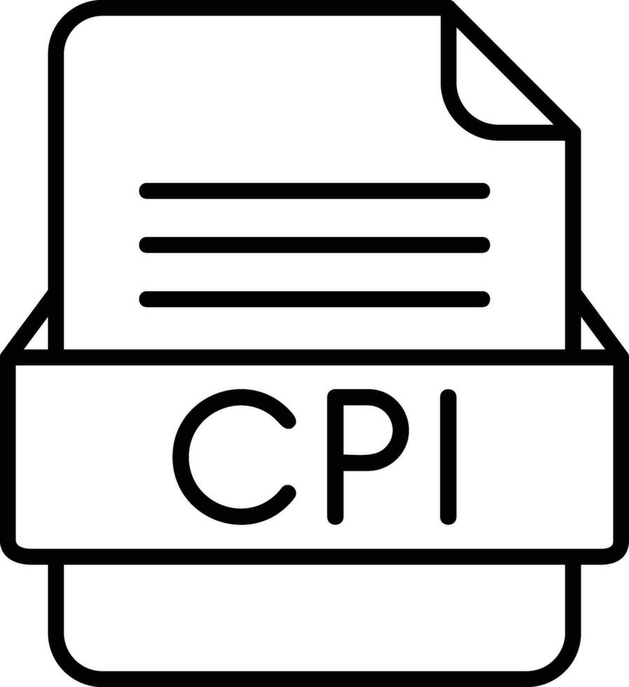 CPI File Format Line Icon vector