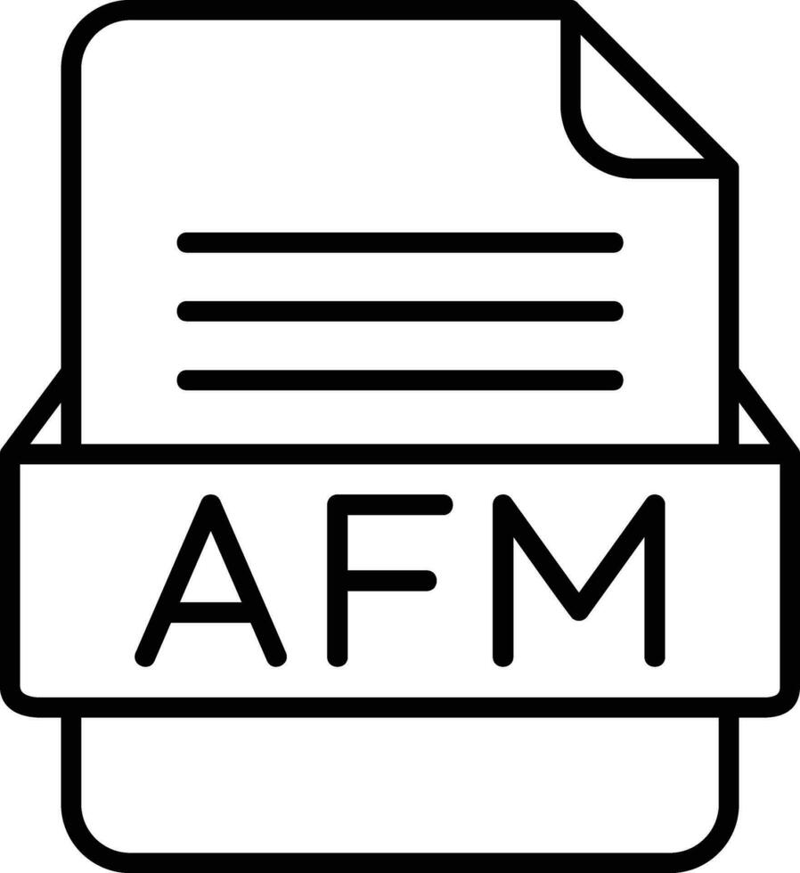 AFM File Format Line Icon vector