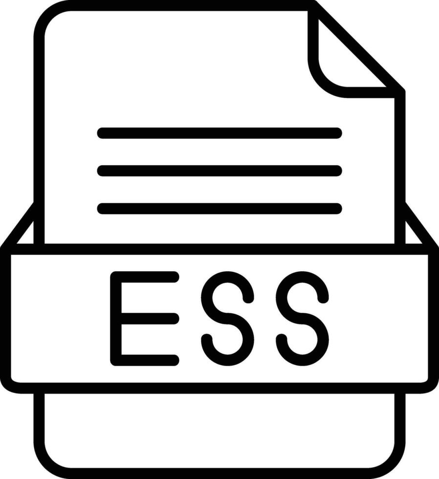 ESS File Format Line Icon vector