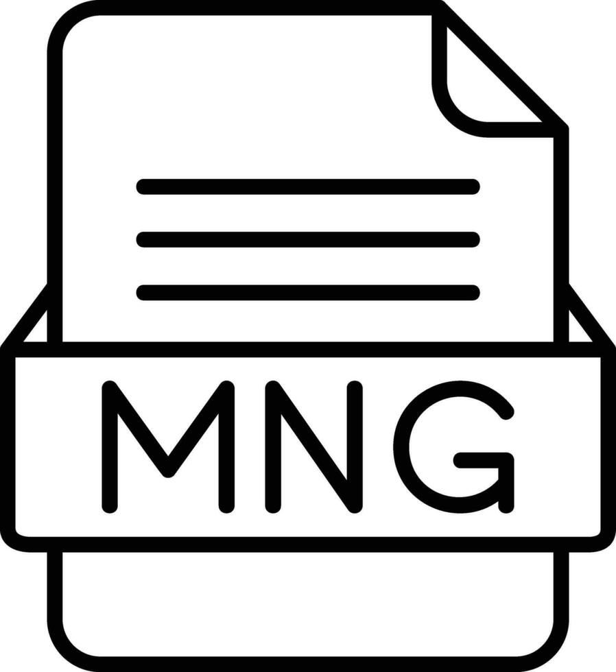 MNG File Format Line Icon vector