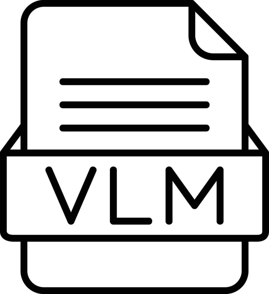 vlm archivo formato línea icono vector