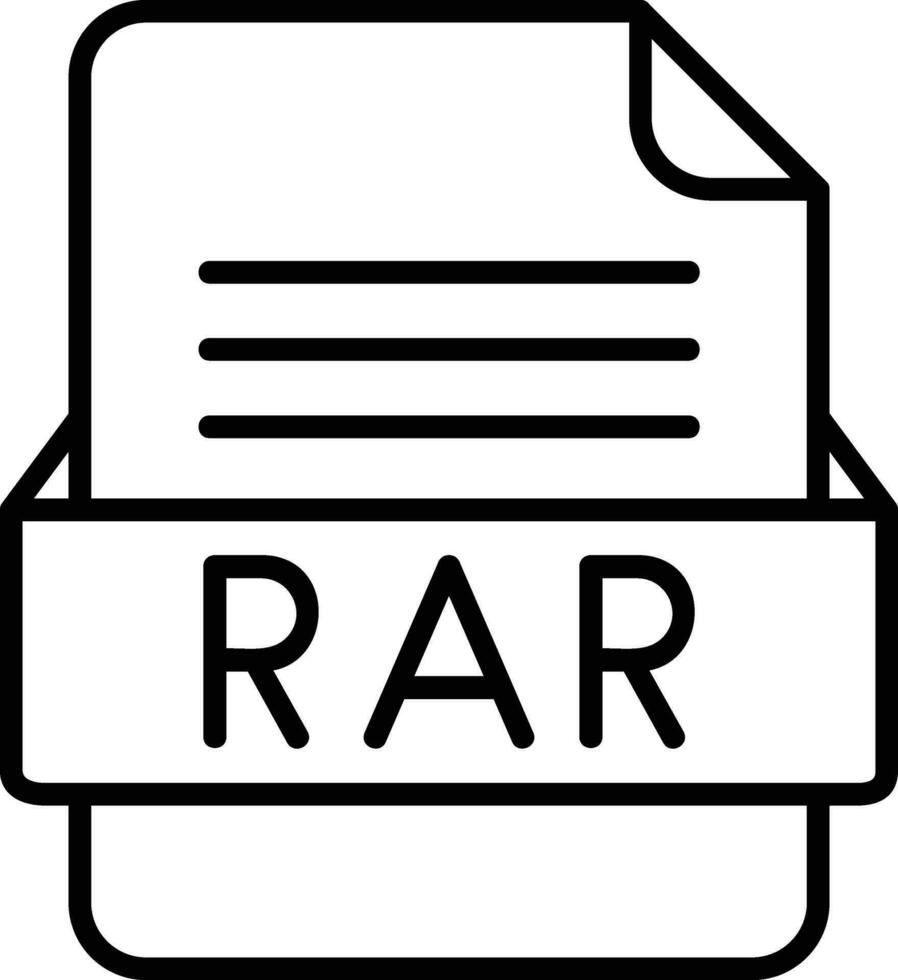 rar archivo formato línea icono vector