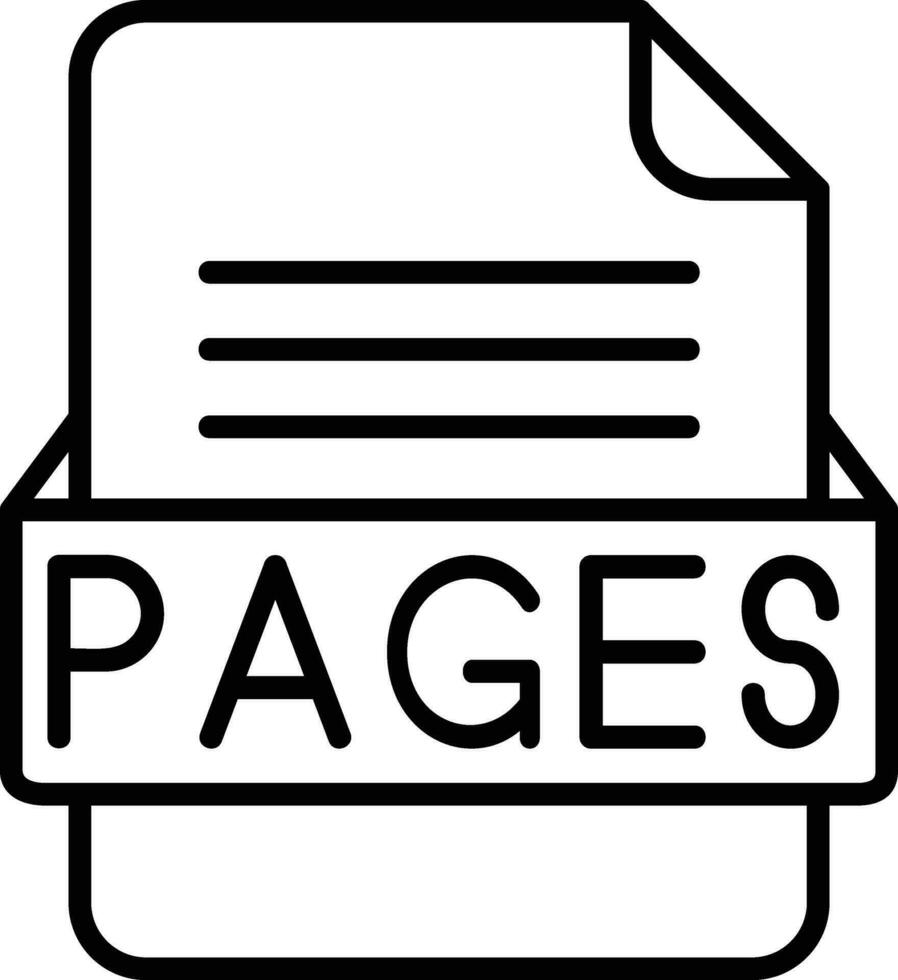 PAGES File Format Line Icon vector