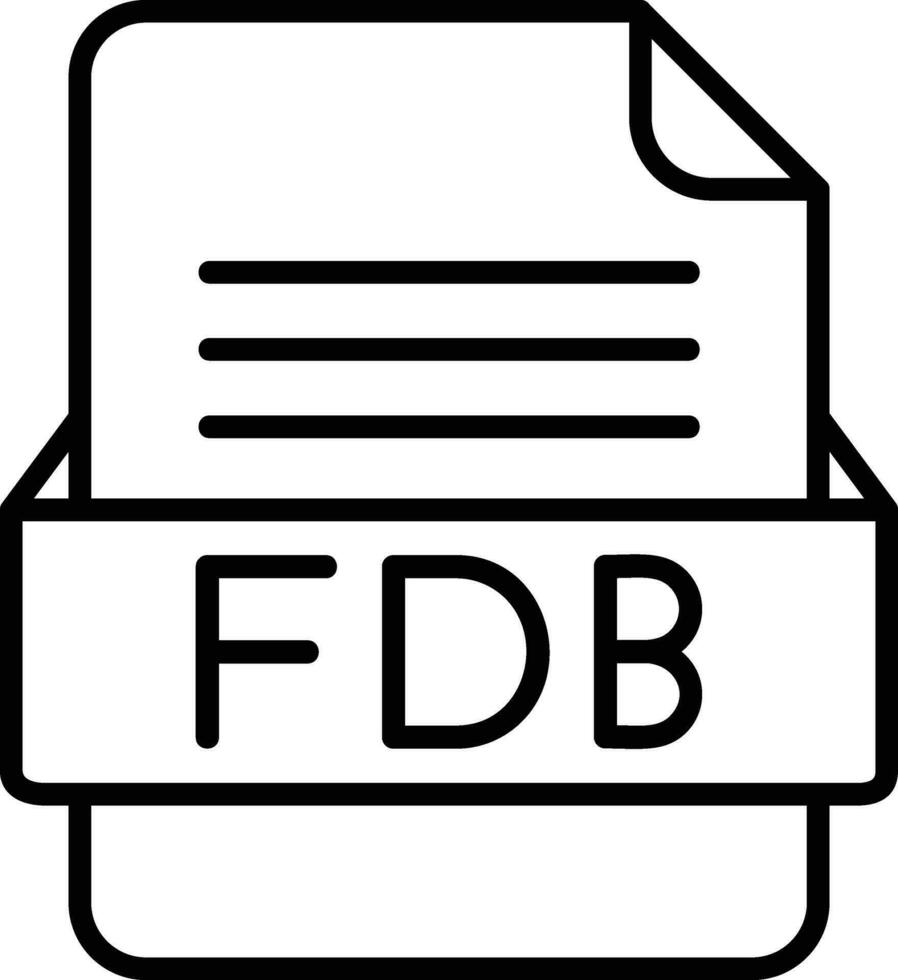 fdb archivo formato línea icono vector