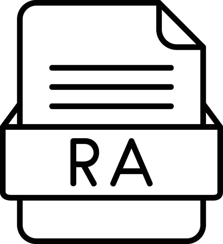 RA File Format Line Icon vector
