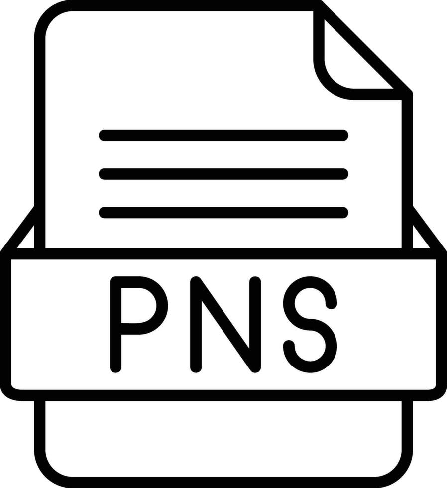 PNS File Format Line Icon vector