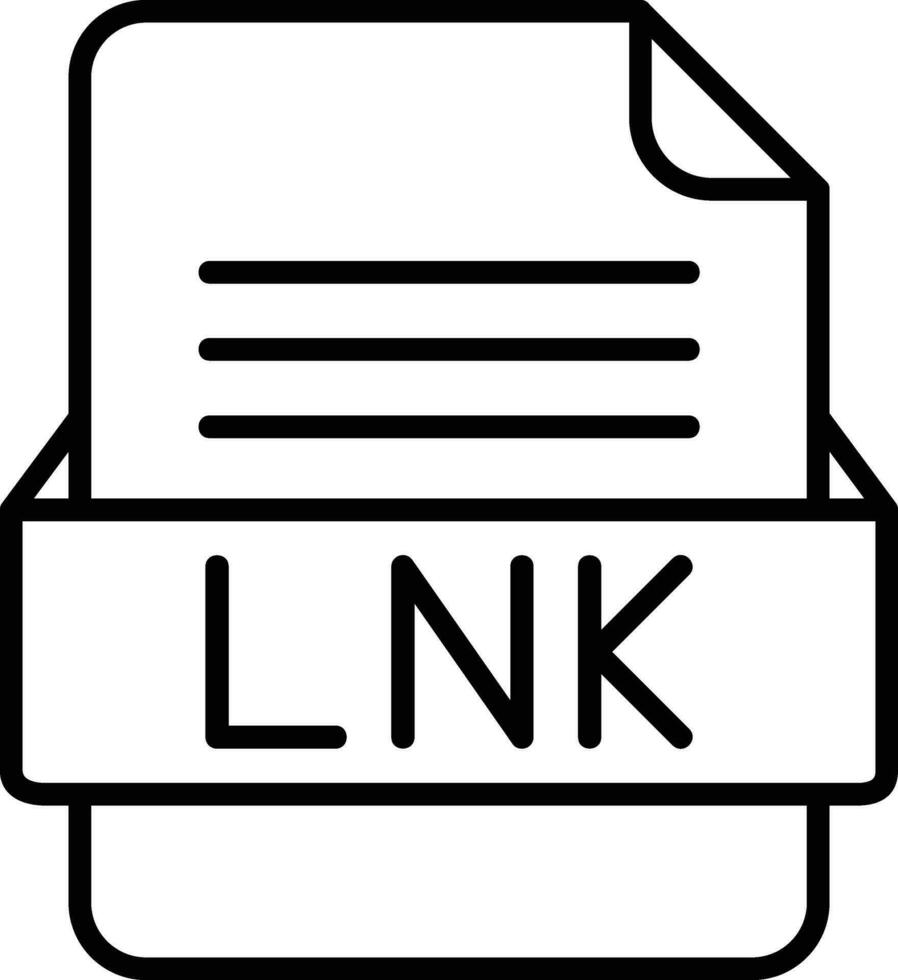 lnk archivo formato línea icono vector