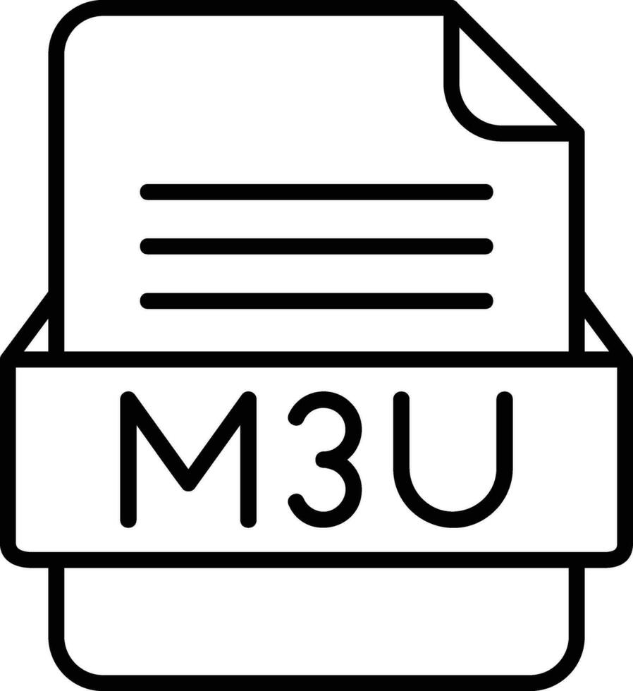 m3u archivo formato línea icono vector