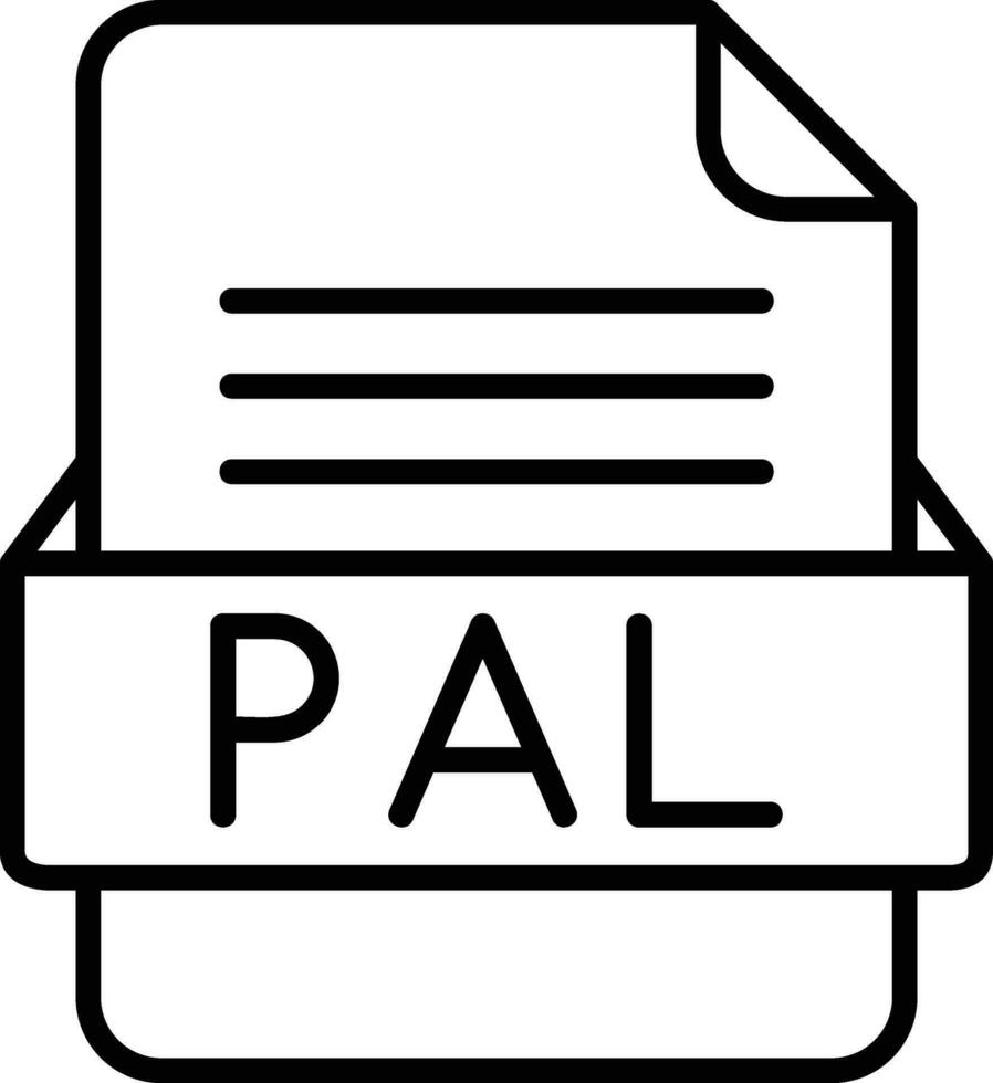 PAL File Format Line Icon vector