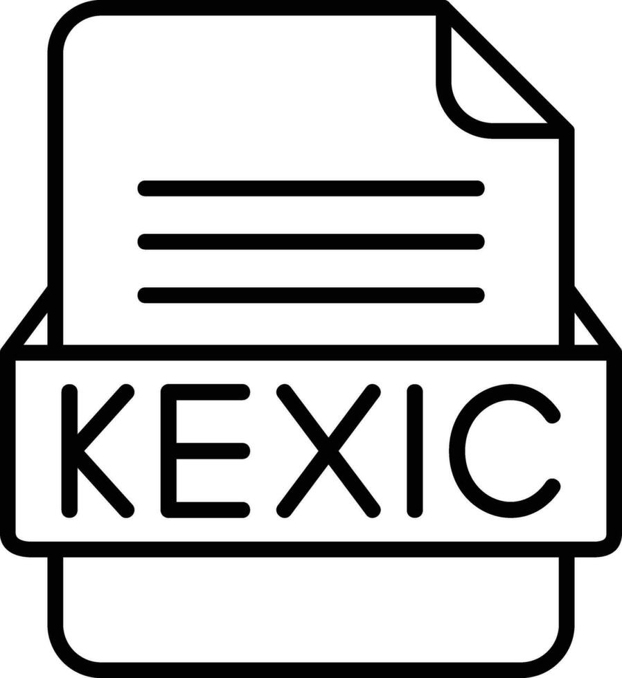 KEXIC File Format Line Icon vector