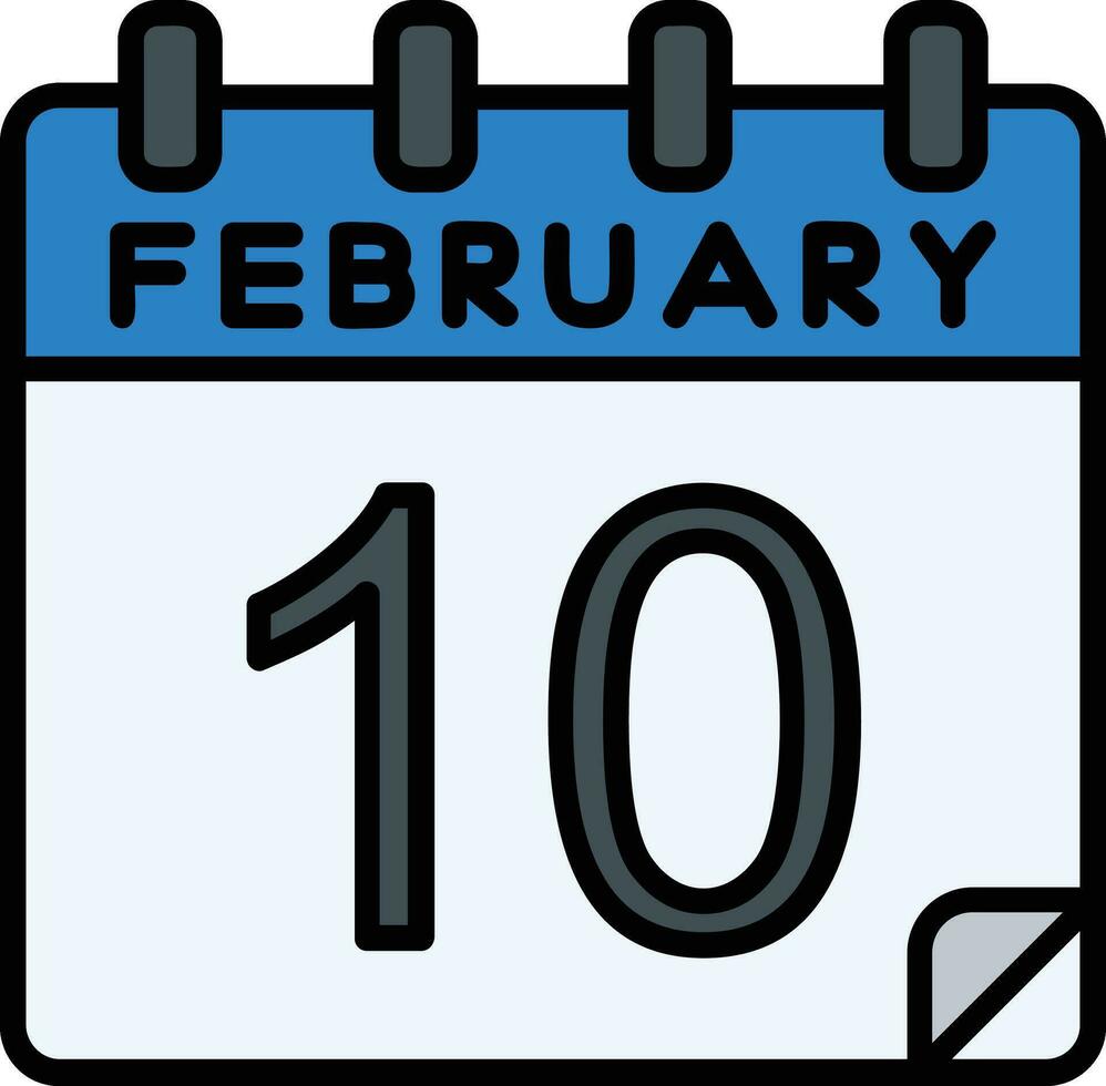 10 February Filled Icon 28550459 Vector Art at Vecteezy