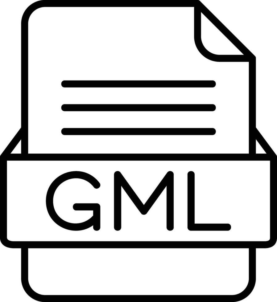 GML File Format Line Icon vector