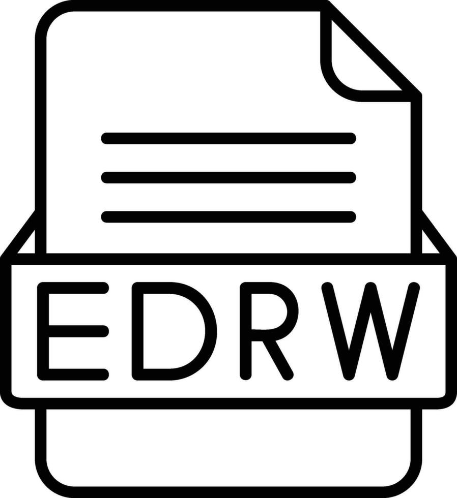 EDRW File Format Line Icon vector