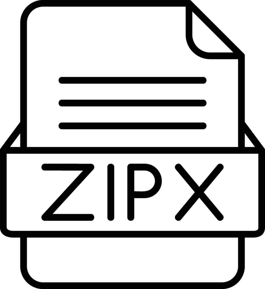 ZIPX File Format Line Icon vector