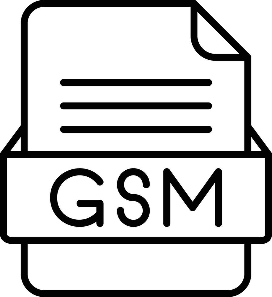 gsm archivo formato línea icono vector