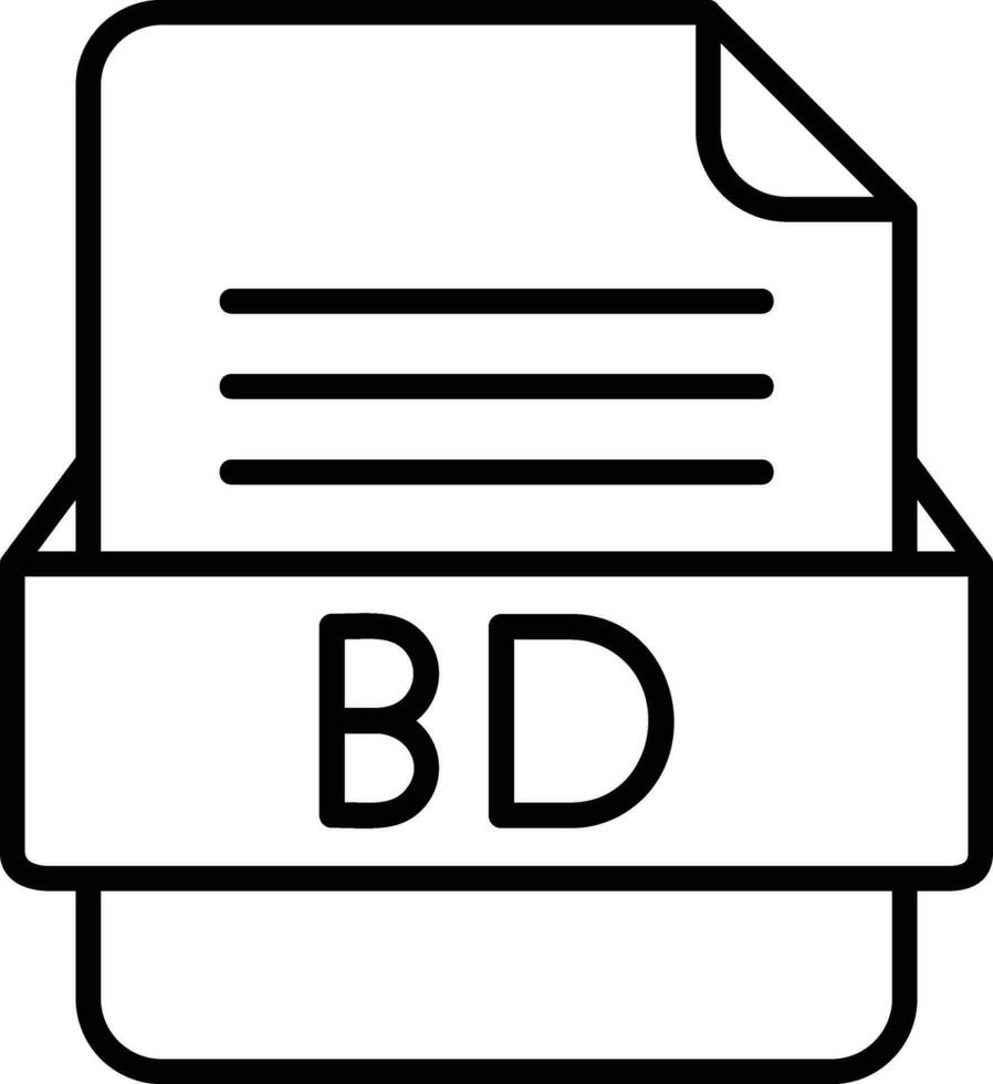 bd archivo formato línea icono vector