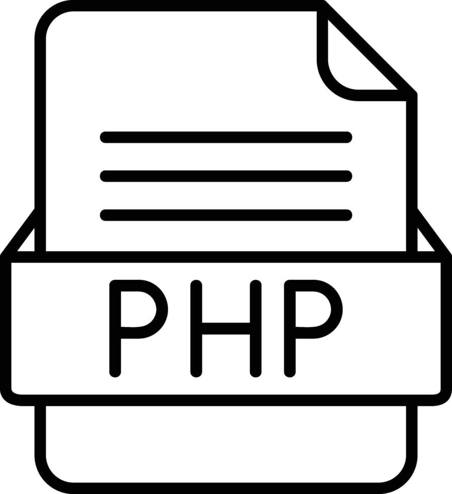 PHP File Format Line Icon vector