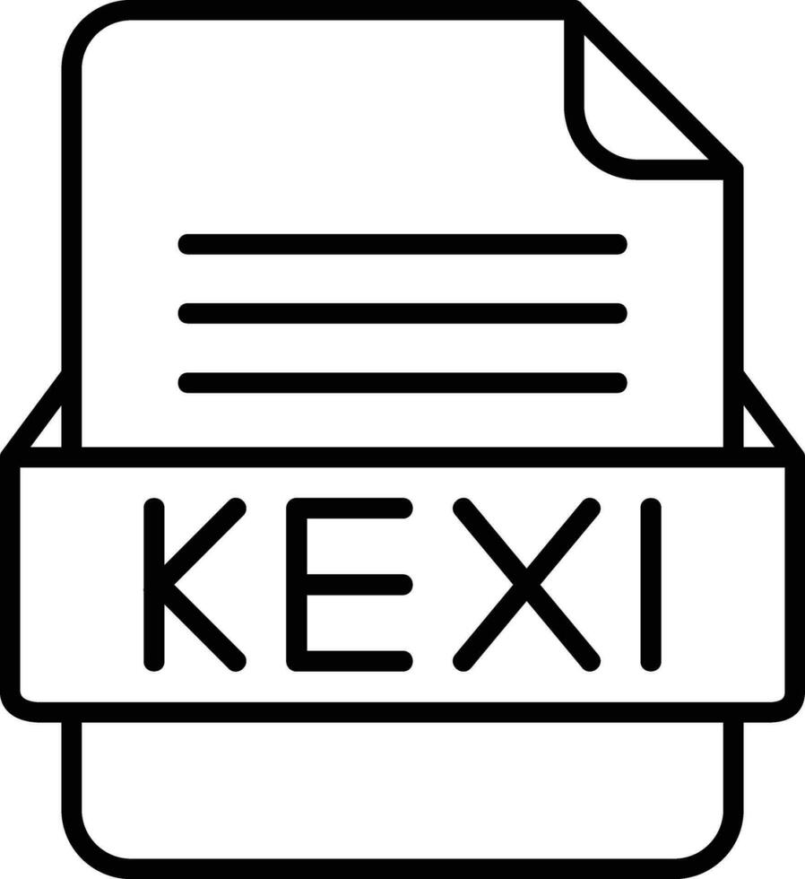 kexi archivo formato línea icono vector