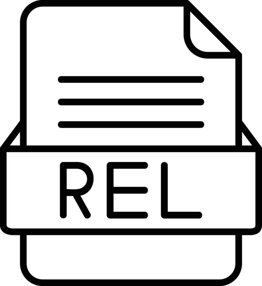 REL File Format Line Icon vector