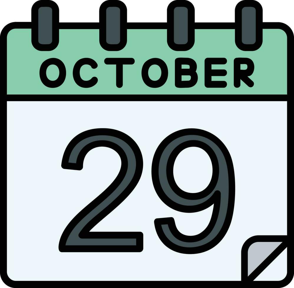 29 octubre lleno icono vector